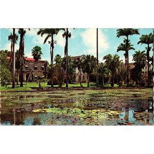 Vintage 1965 Codrington College & Lake‎ Barbados Linen Postcard